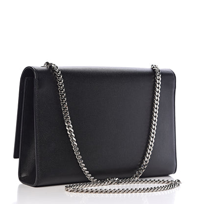 Saint Laurent Grain De Poudre Large Classic Monogram Kate Satchel Black 3 of 10