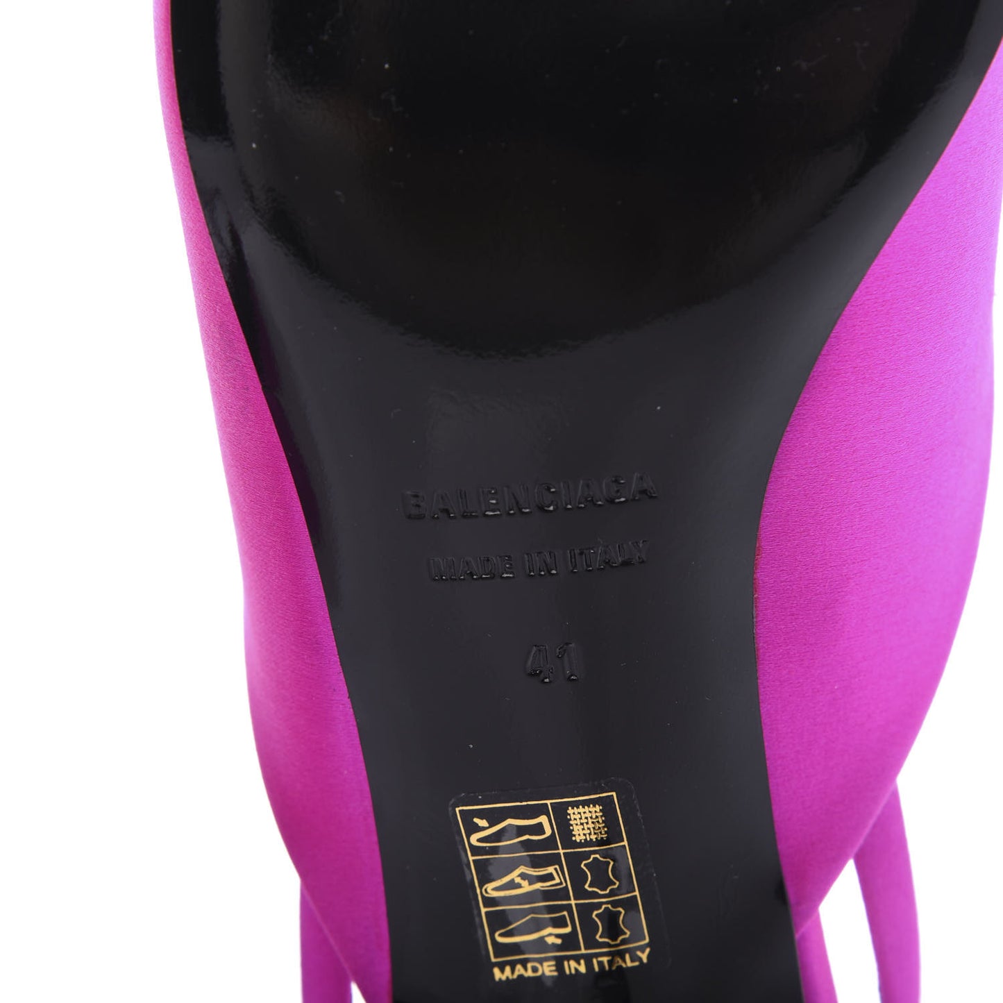 Satin Pointed Toe Knife Slingback 40mm Mules 41 Rose Fuchsia