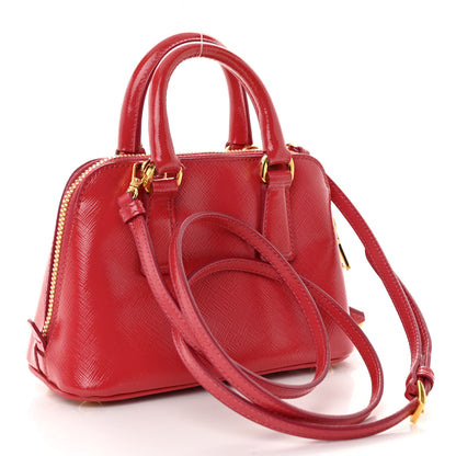Prada Saffiano Lux Mini Promenade Tote Fuoco 3 of 15