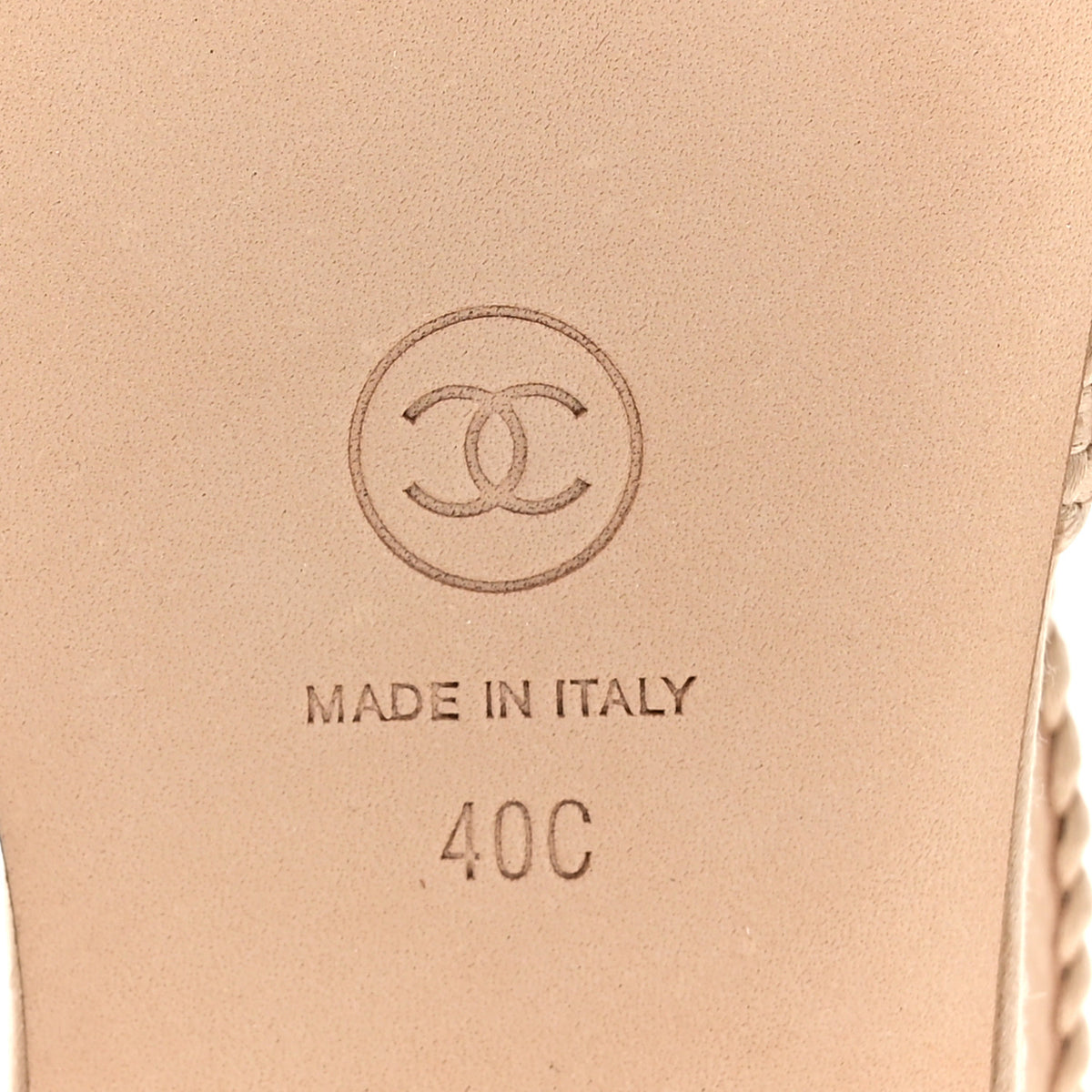 Chanel Satin Braided Slingback Flats 40 Beige 7 of 9