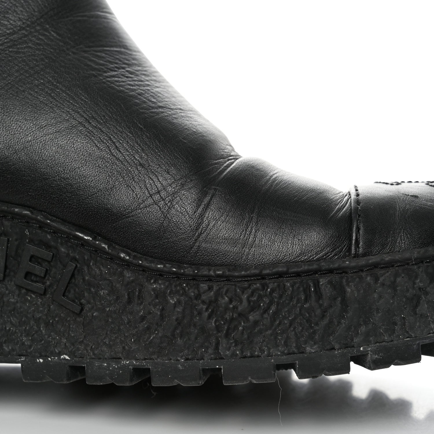 Chanel Calfskin Cap Toe CC Ankle Boots 39 Black 10 of 13