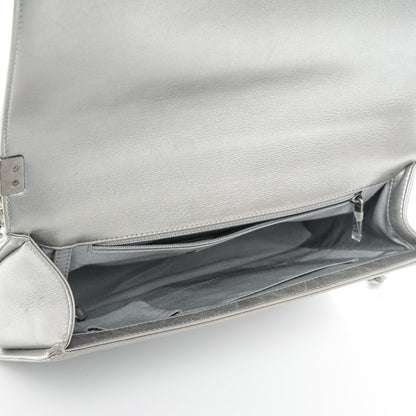 Chanel Metallic Calfskin Quilted Large Boy Flap Silver 5 of 7