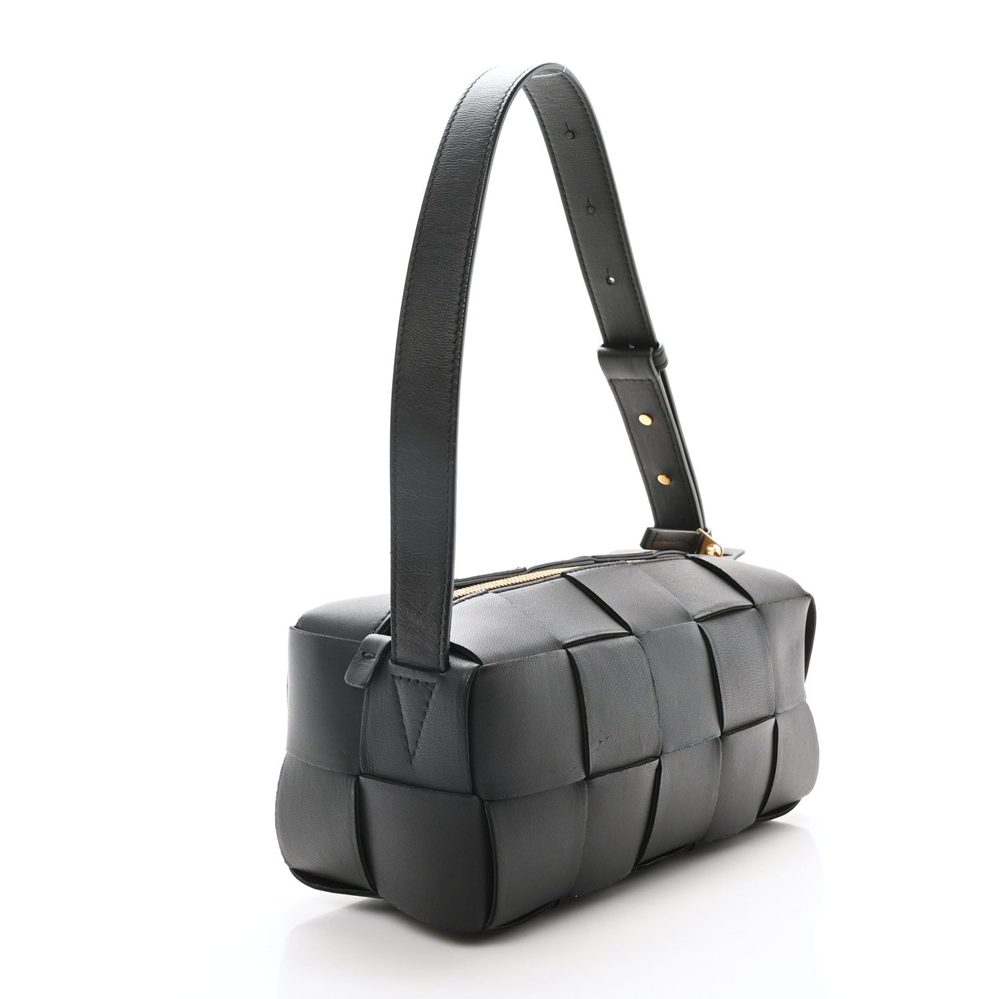 Lambskin Maxi Intrecciato Small Brick Cassette Bag Black