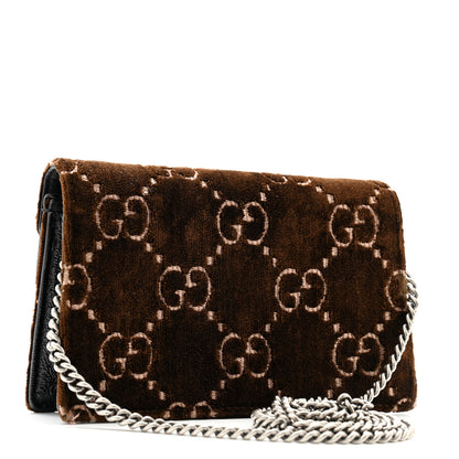 Gucci Velvet Skipper Crystal GG Monogram Super Mini Dionysus Shoulder Bag Brown Black Black Diamond 2 of 11