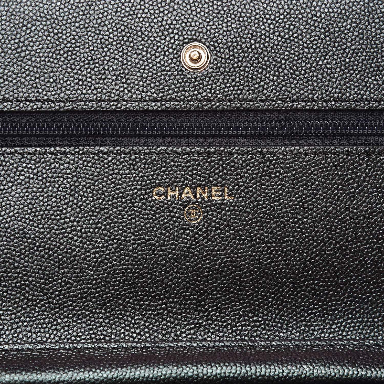 Chanel Iridescent Caviar Quilted Wallet On Chain WOC Black 6 of 12