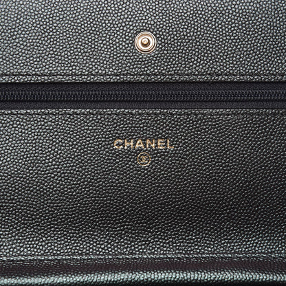 Chanel Iridescent Caviar Quilted Wallet On Chain WOC Black 6 of 12