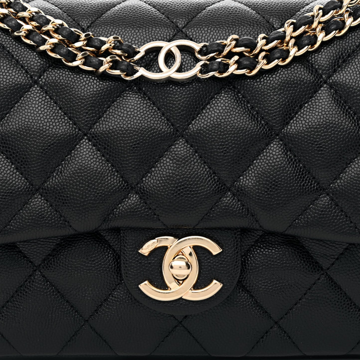 Caviar Quilted Small CC You Flap Black