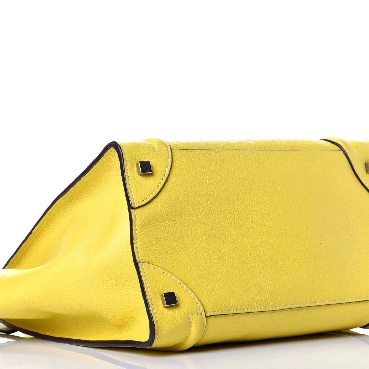 Drummed Calfskin Mini Luggage Citron