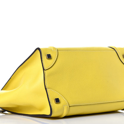 Celine Drummed Calfskin Mini Luggage Citron 7 of 8