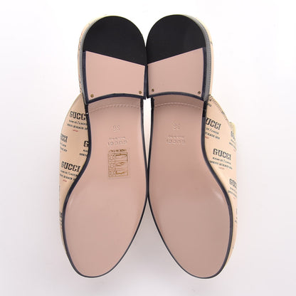 Gucci Calfskin Stamp Print Womens Princetown Slippers 36 Soy Black 5 of 9