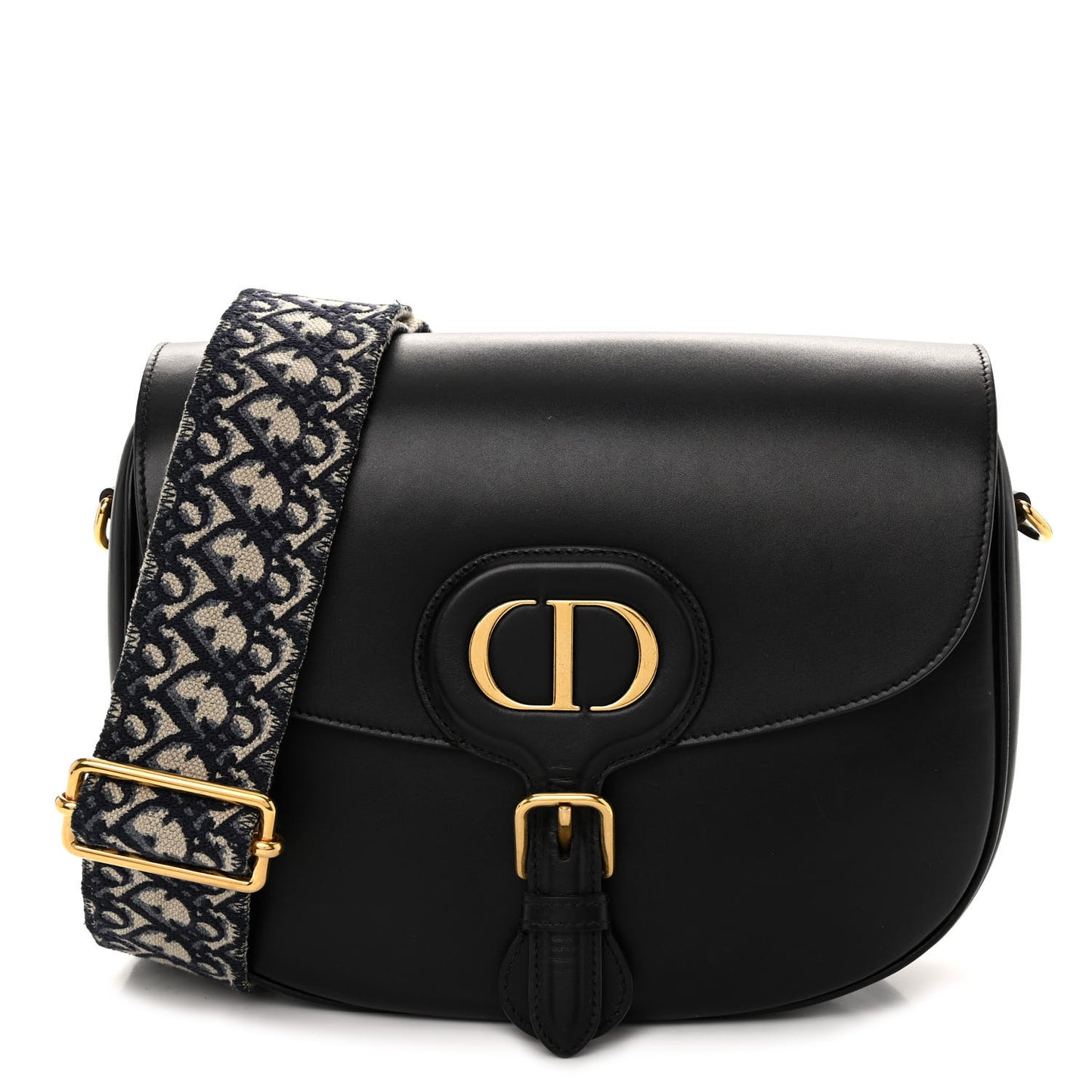 Box Calfskin Large Bobby Flap Black