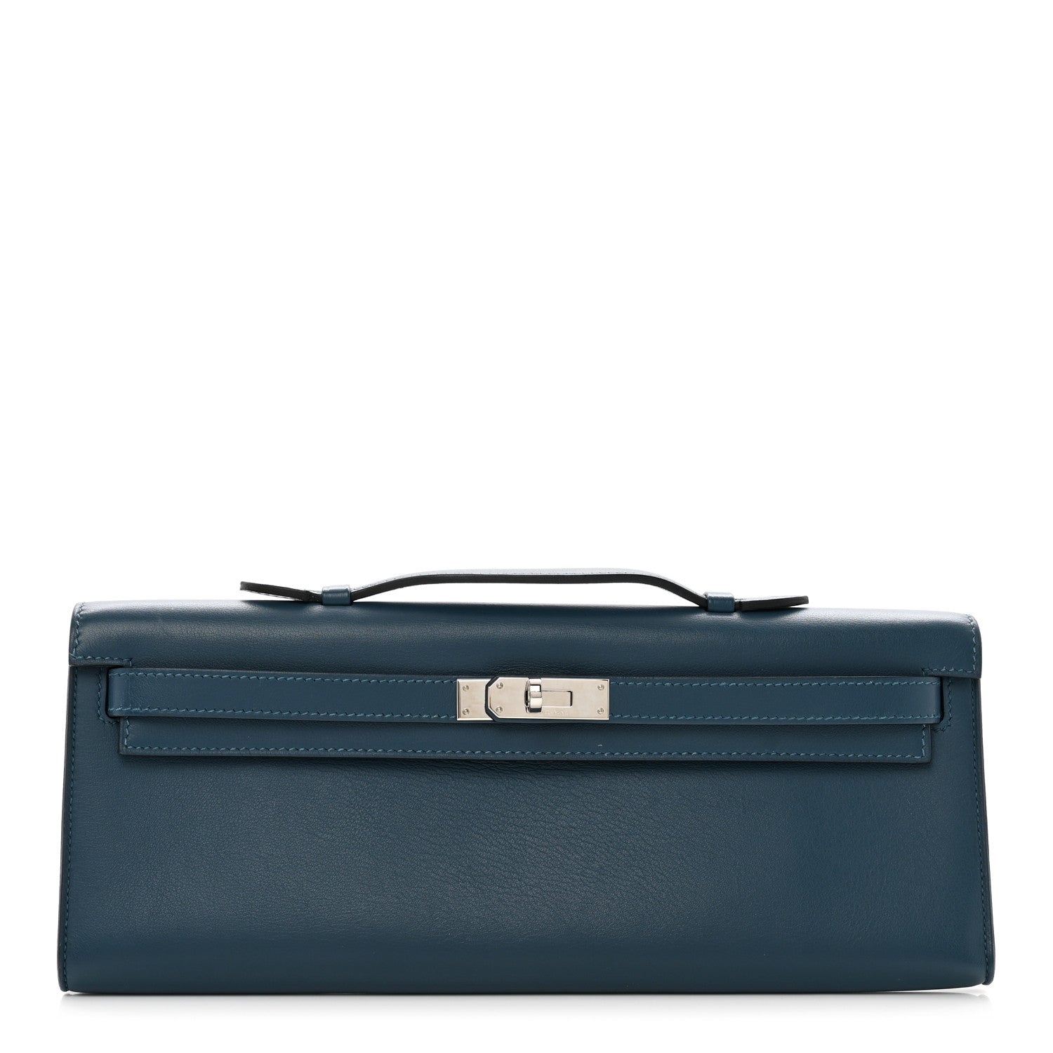 Hermes Swift Kelly Cut Clutch Pochette Bleu Tempete 1 of 9