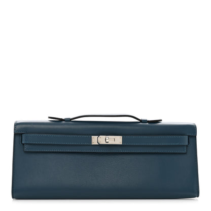Hermes Swift Kelly Cut Clutch Pochette Bleu Tempete 1 of 9
