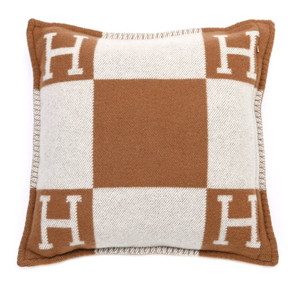 Hermes Wool Cashmere Avalon Pillow PM Ecru Camel 2 of 4