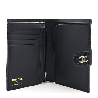 Chanel Denim Quilted Passport Holder Dark Blue Orange 5 of 8