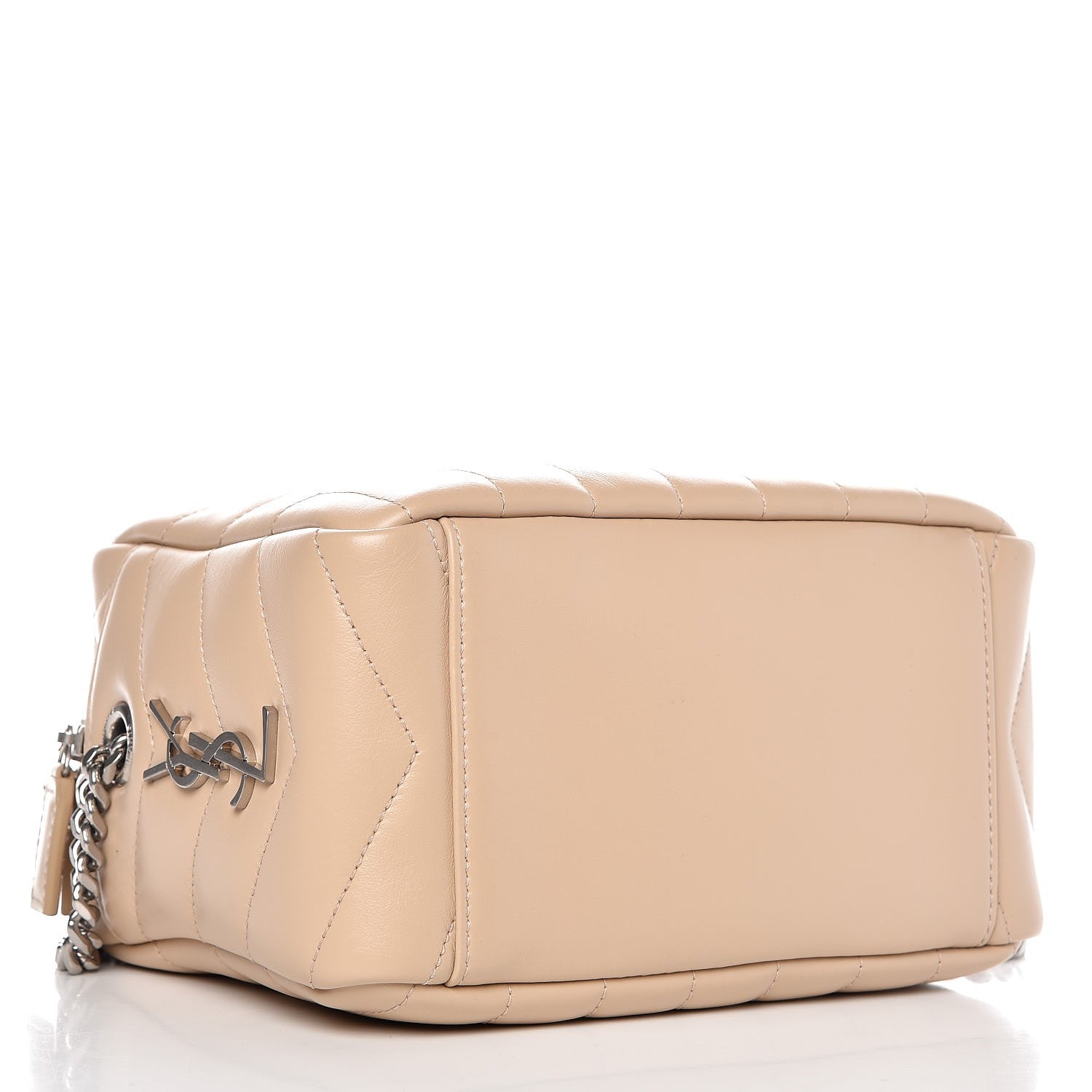 Saint Laurent Calfskin Y Quilted Monogram Small Loulou Bowling Bag Nude Powder 2 of 5