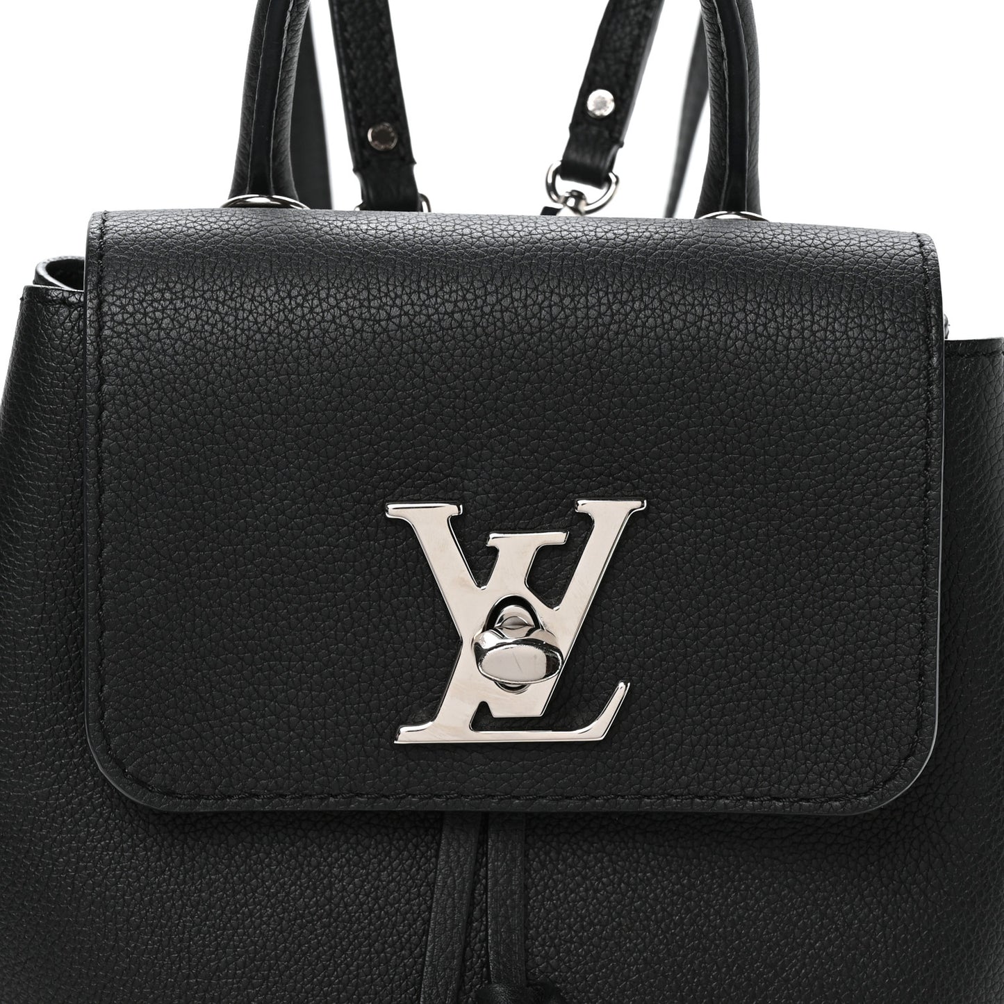 Calfskin Lockme Mini Backpack Black