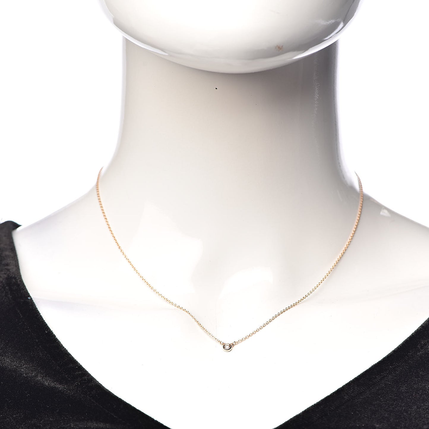 18K Rose Gold Diamond .03ct Elsa Peretti Diamonds by the Yard Pendant Necklace