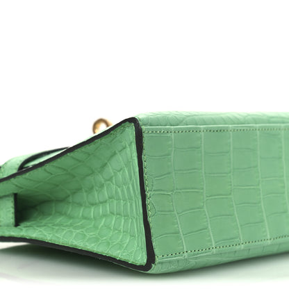 Hermes Matte Alligator Kelly Pochette Vert Comics 9 of 12