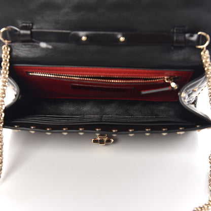 Valentino Garavani Lambskin Rockstud Spike Wallet on Chain Black 5 of 10