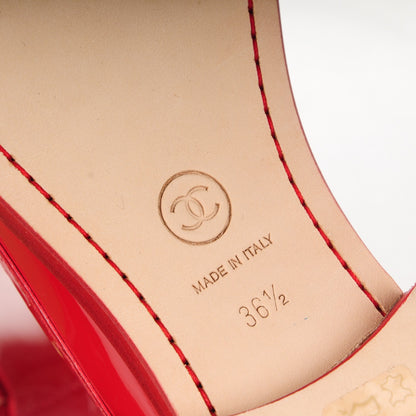 Chanel Patent CC Loafers 36.5 Red 6 of 7