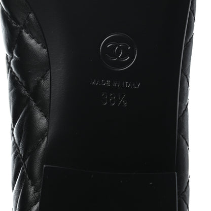 Chanel Aged Calfskin Quilted Cap Toe Ballerina Flats 38.5 Black 5 of 6