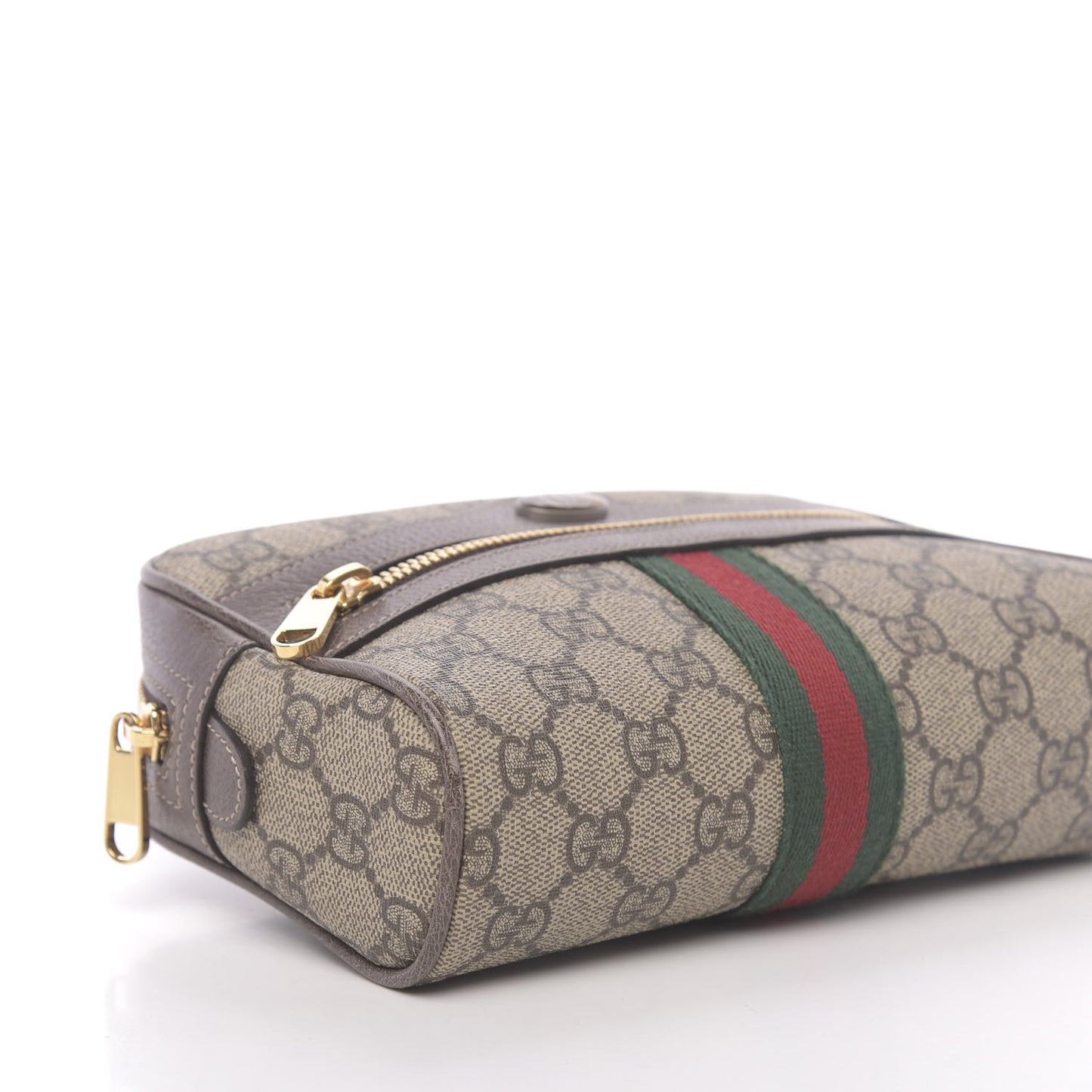 GG Supreme Monogram Web Small Ophidia Belt Bag 85 34 Dark Brown