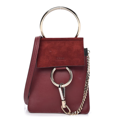 Chloe Suede Calfskin Mini Faye Bracelet Bag Plum Purple 1 of 10