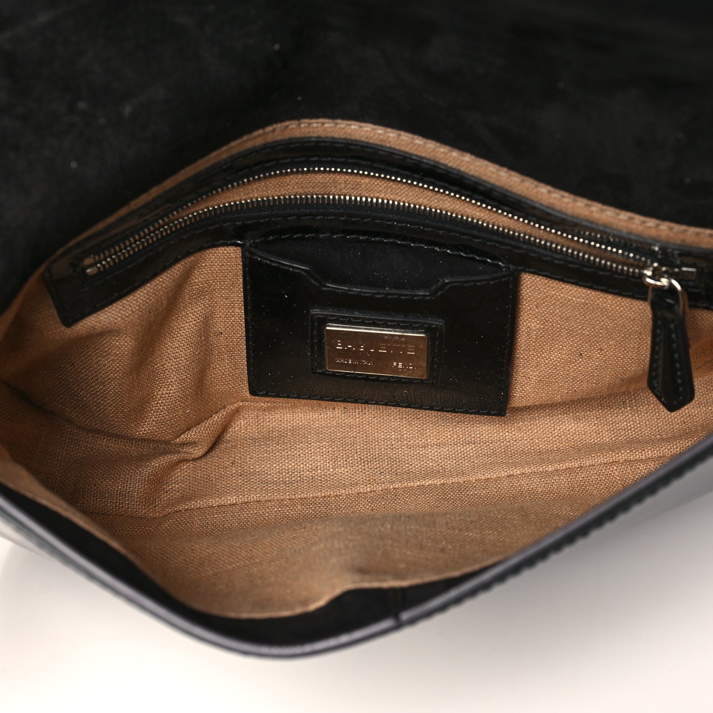 Vernice Chain Handle Baguette Black