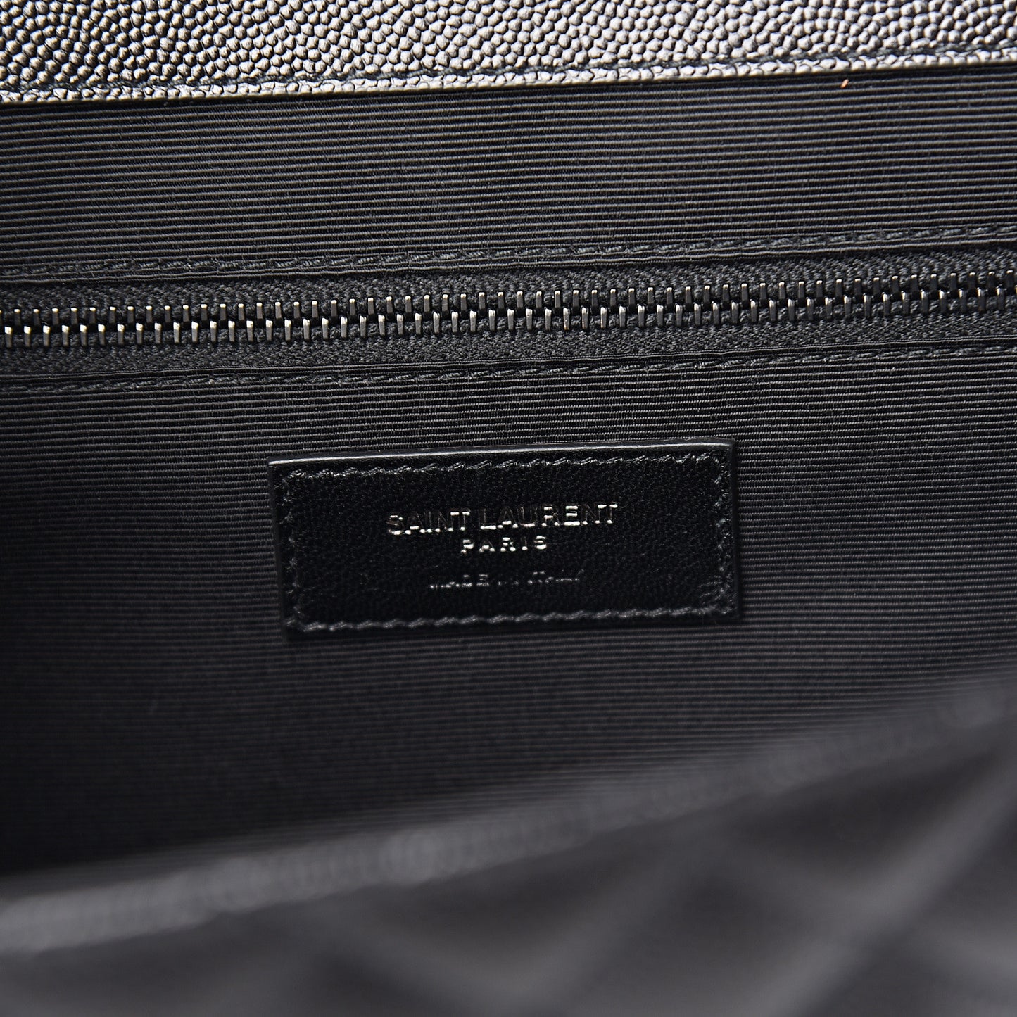 Grain De Poudre Textured Mixed Matelasse Large Triquilt Monogram Monochrome Satchel Black