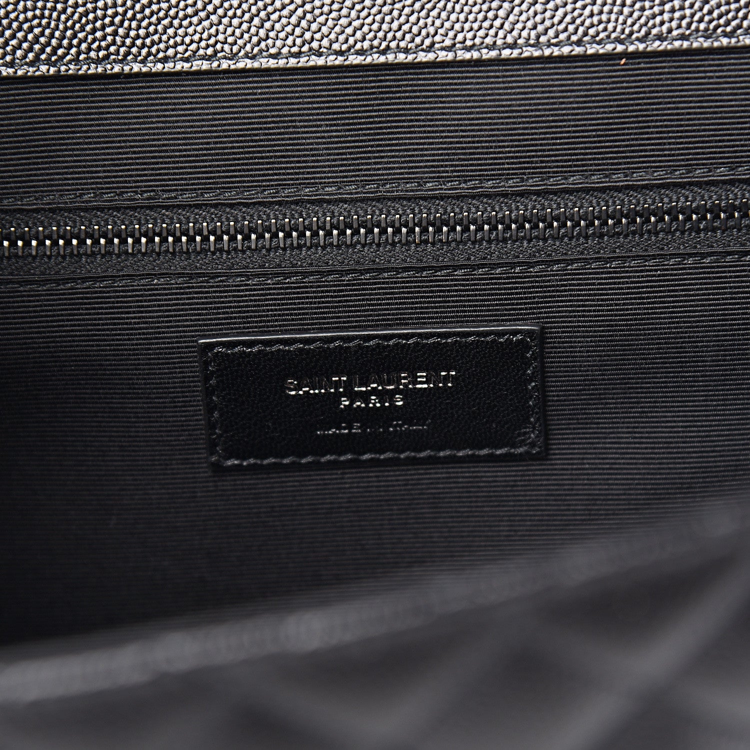Saint Laurent Grain De Poudre Textured Mixed Matelasse Large Triquilt Monogram Monochrome Satchel Black 5 of 9