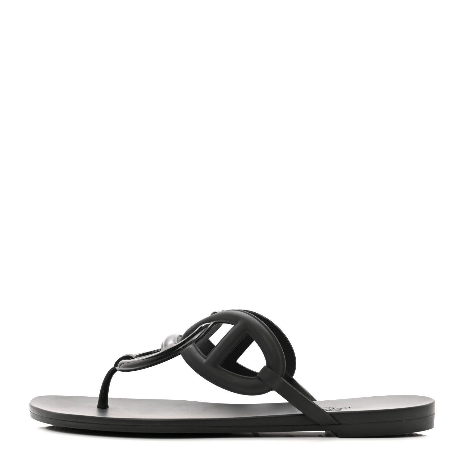 Hermes Rubber Womens Egerie Sandals 40 Black 1 of 8