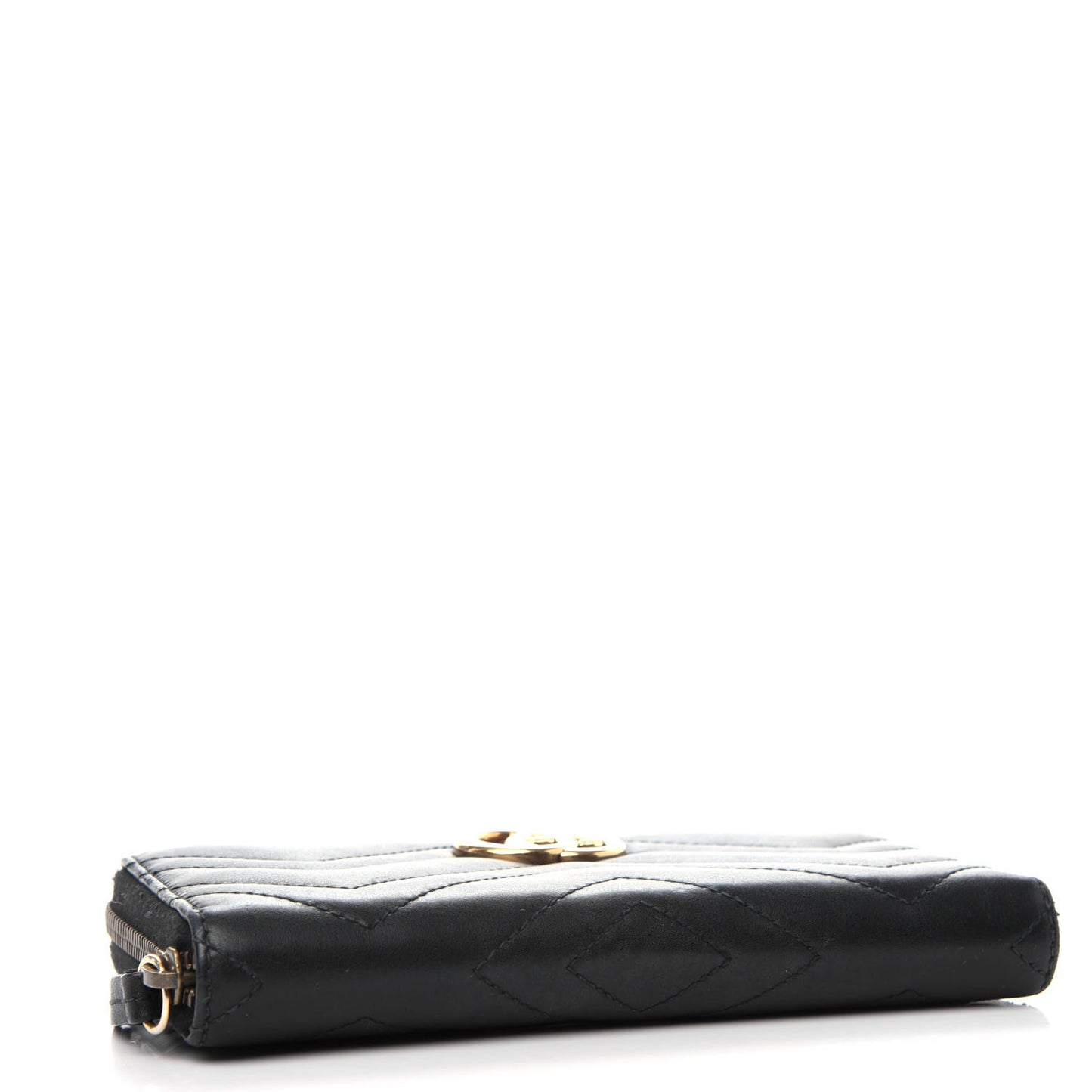 Calfskin Matelasse GG Marmont Zip Around Wallet Black