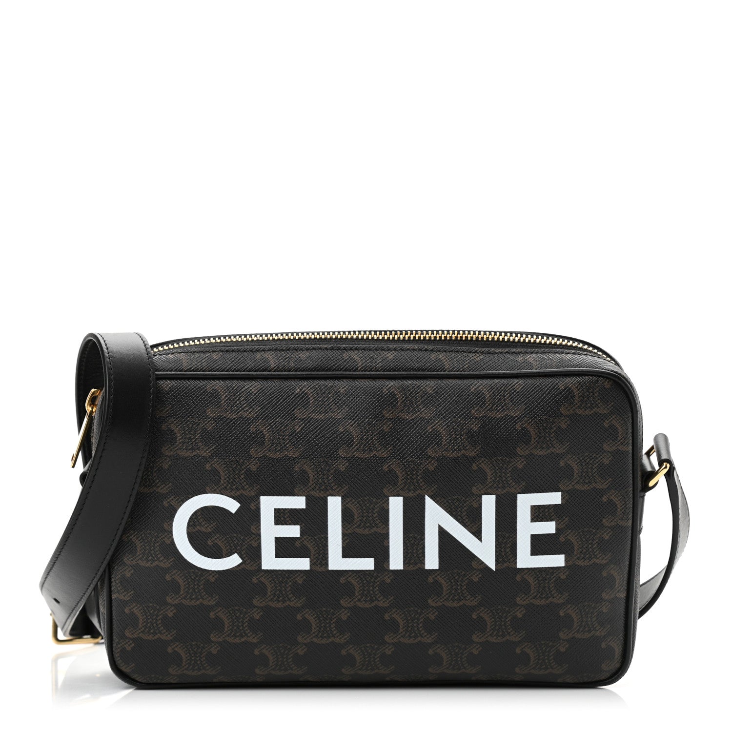 Celine Triomphe Canvas Medium Messenger Bag Black 1 of 9