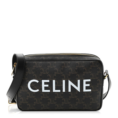 Celine Triomphe Canvas Medium Messenger Bag Black 1 of 9