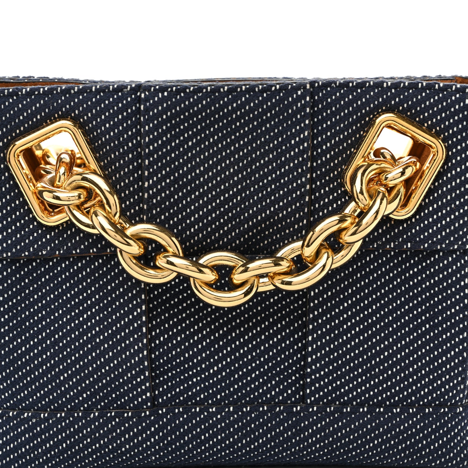 Bottega Veneta Denim Maxi Intrecciato High Frequency Chain Tote Indigo 8 of 11