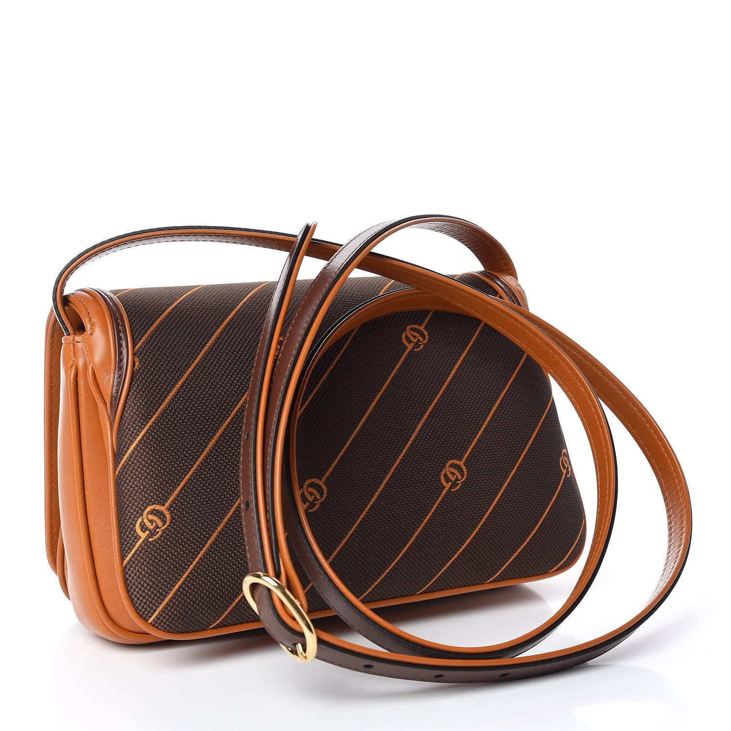Gucci Calfskin Canvas Diagonal GG Rajah Shoulder Bag Brown 3 of 10