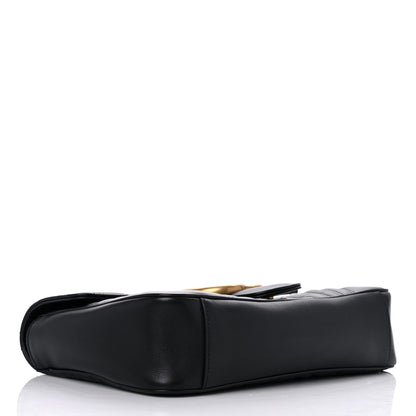 Gucci Calfskin Matelasse Medium GG Marmont Shoulder Bag Black 4 of 12