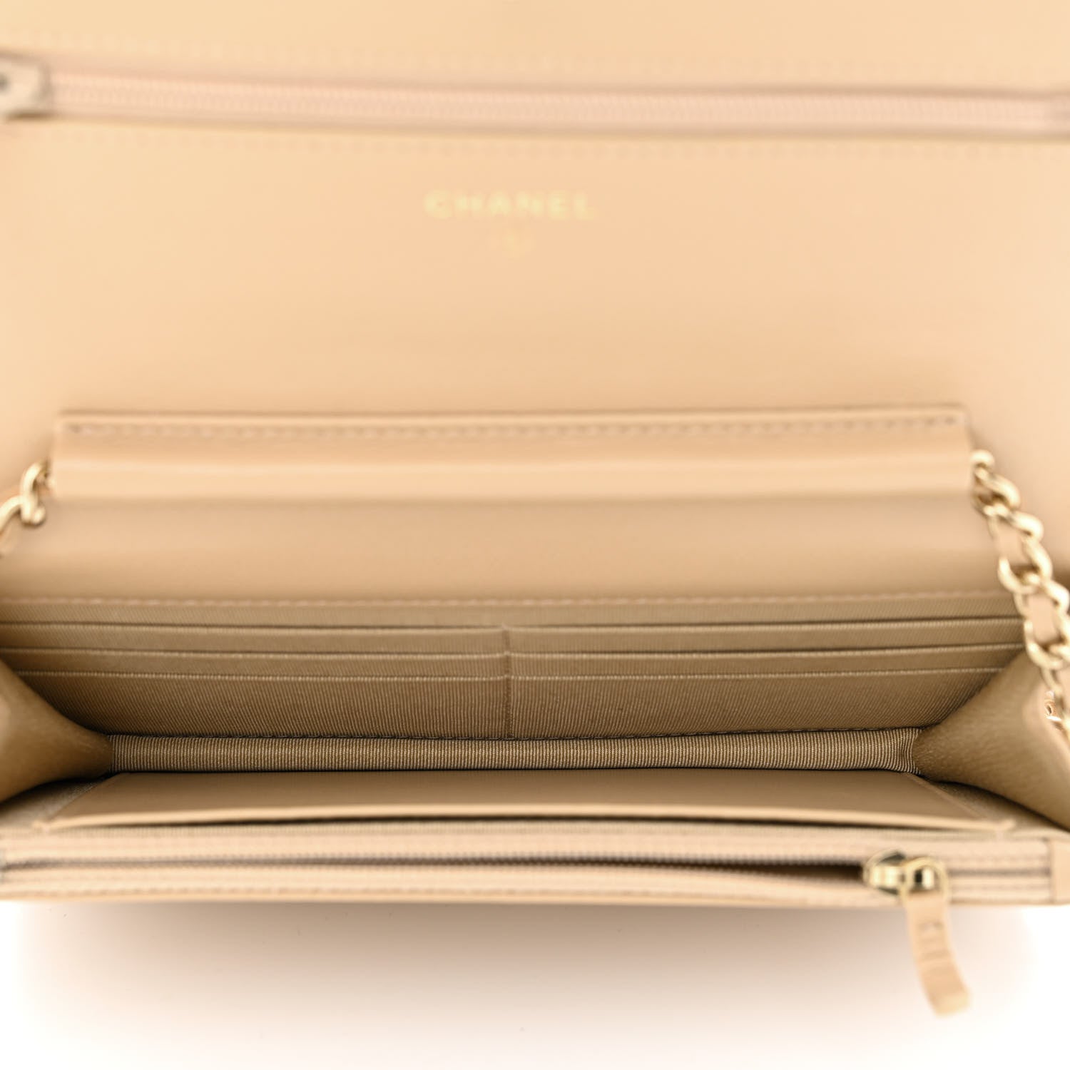 Chanel Caviar Quilted Wallet On Chain WOC Beige 5 of 13