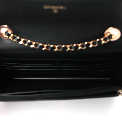 Chanel Lambskin Metal Quilted Wallet On Chain WOC Black 5 of 11