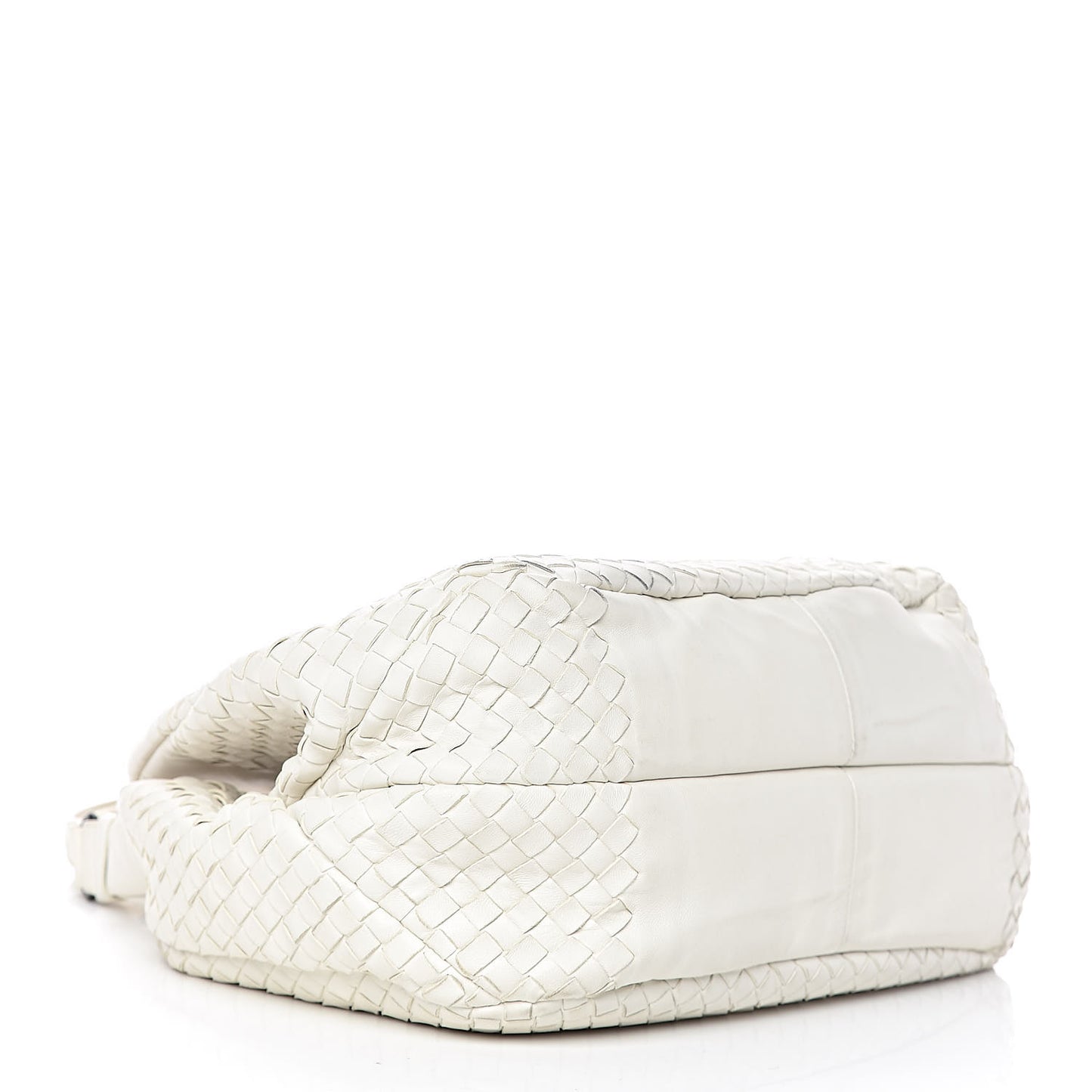 Nappa Intrecciato Medium Campana Hobo White