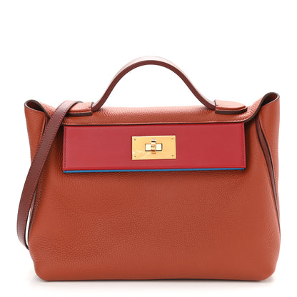 Hermes Evercolor Swift 24/24 29 Brique Rouge H Rouge Piment Bleu Frida 1 of 9