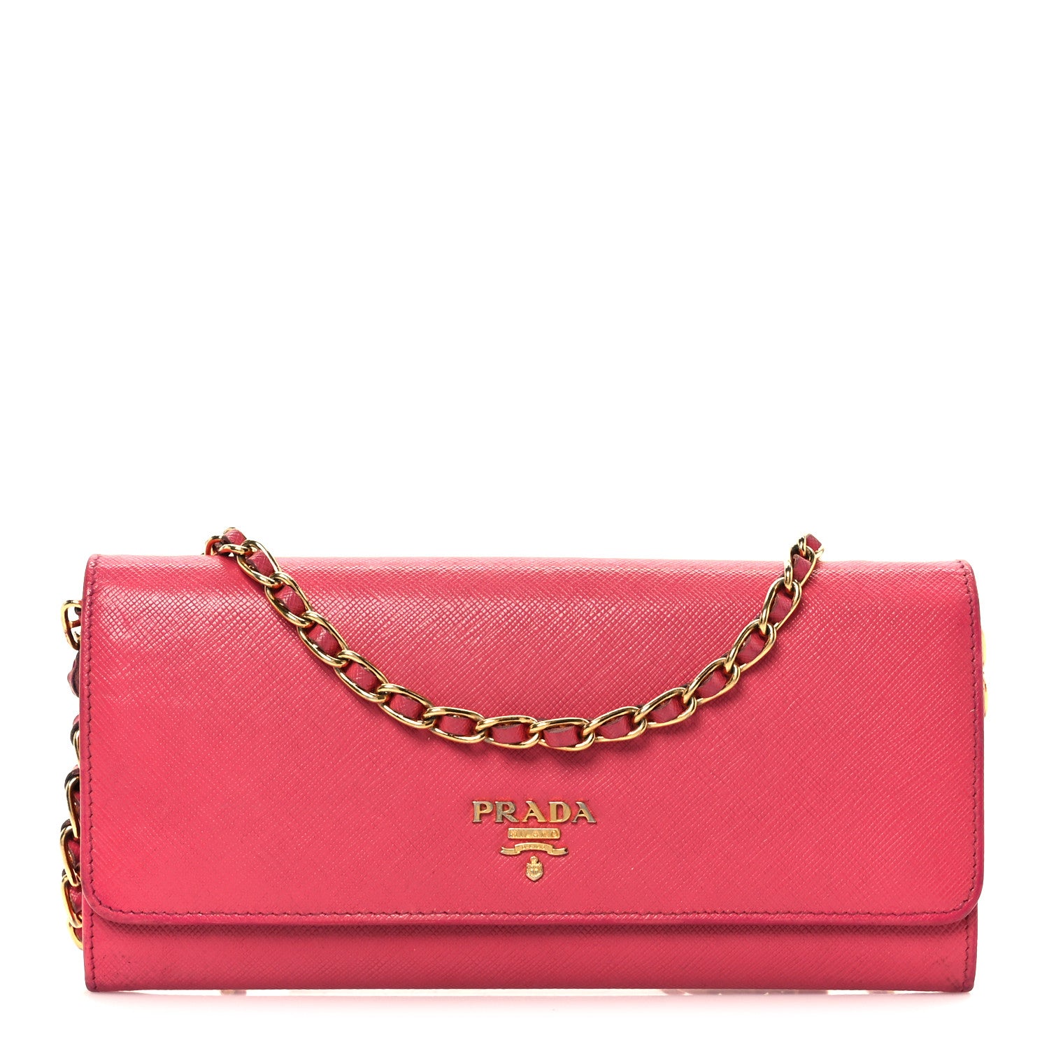 Prada Saffiano Wallet on Chain Peonia 2 of 17