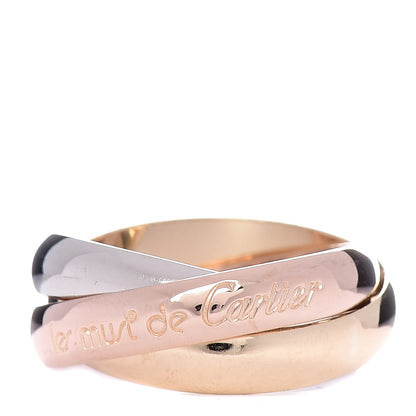 Cartier 18K Pink Yellow White Gold Classic Les Must De Trinity Ring 49 4.75 1 of 5