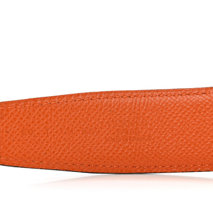 Hermes Epsom Swift 24mm Mini Constance Guilloche H Belt 80 32 Black Orange 5 of 5