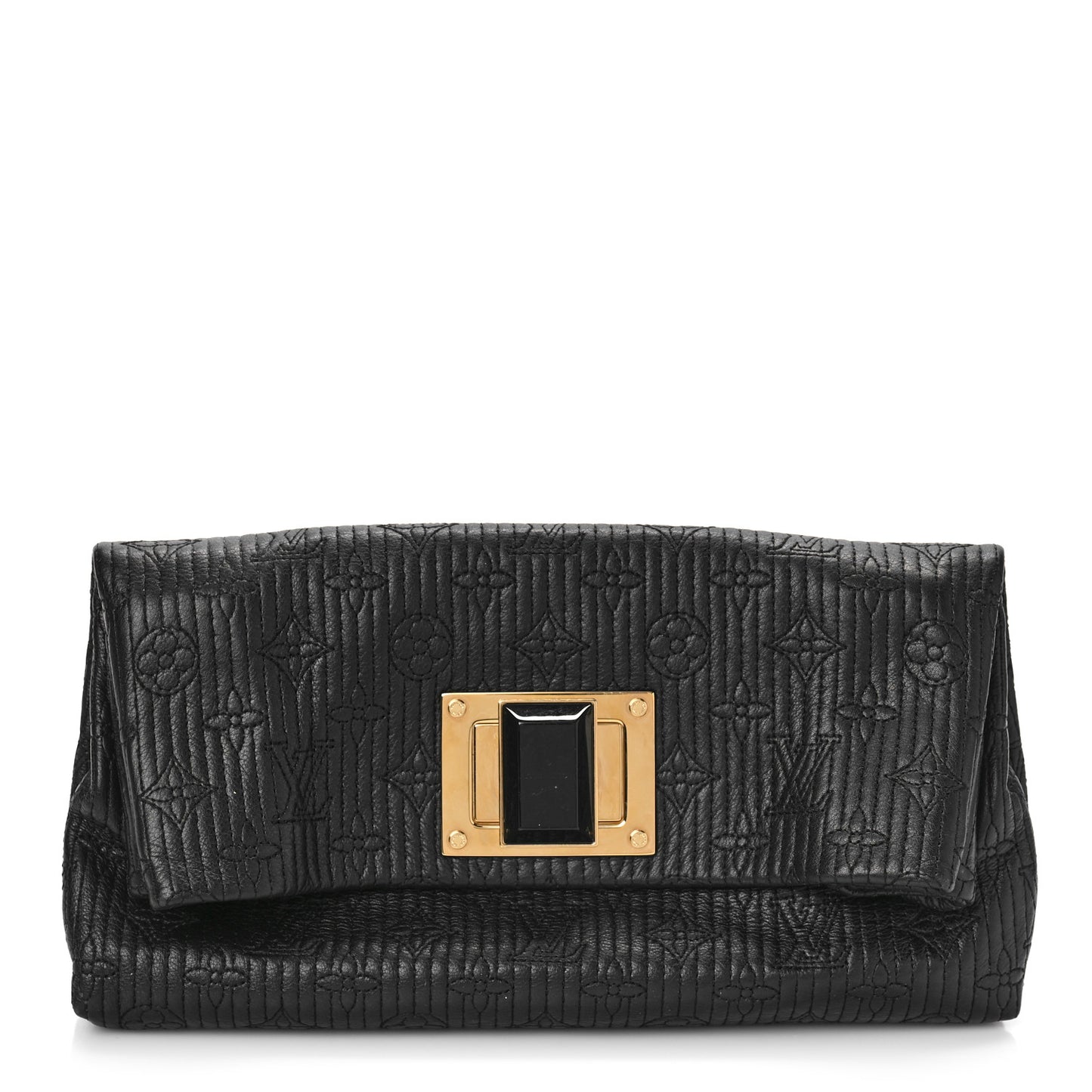 Calfskin Quilted Monogram Altair Clutch Black