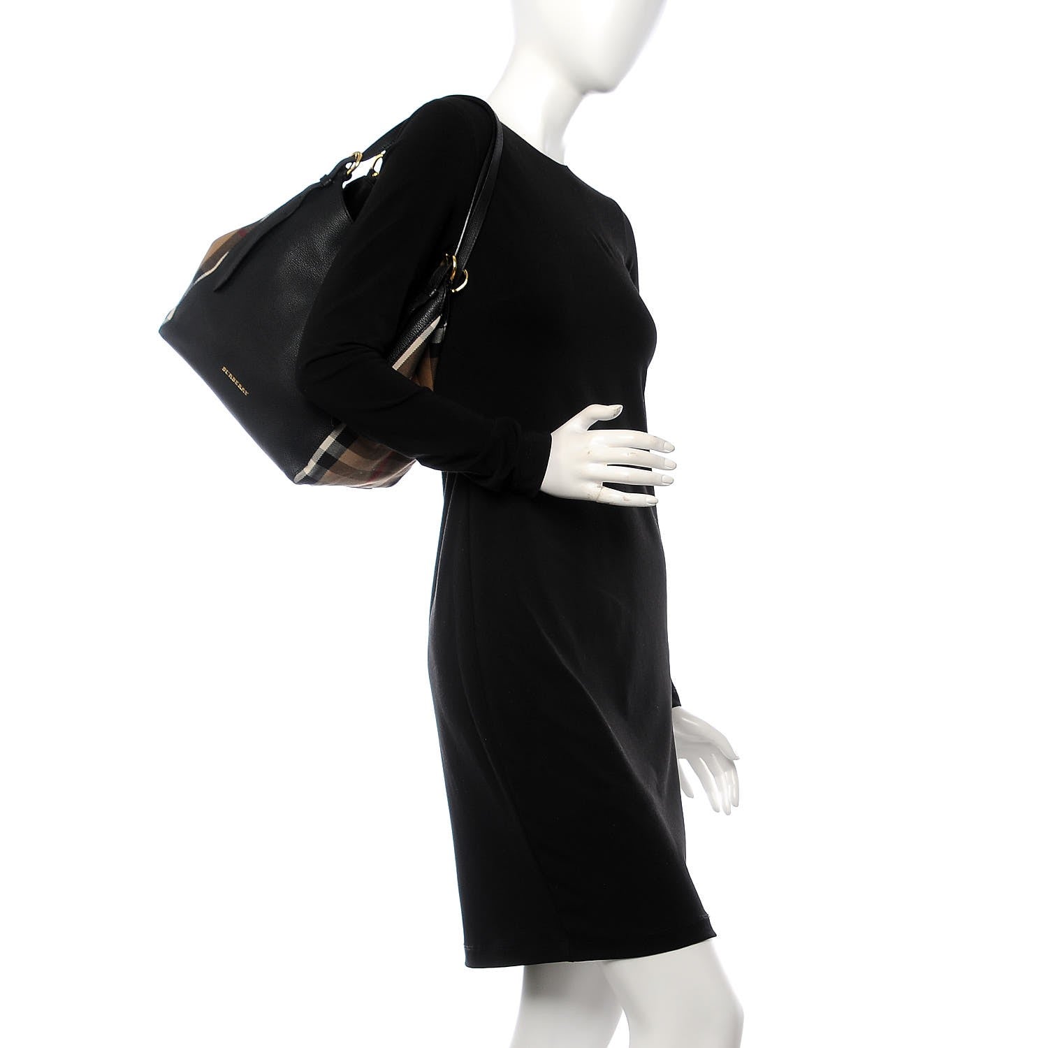 Burberry Grainy Calfskin House Check Small Canterbury Black 2 of 10