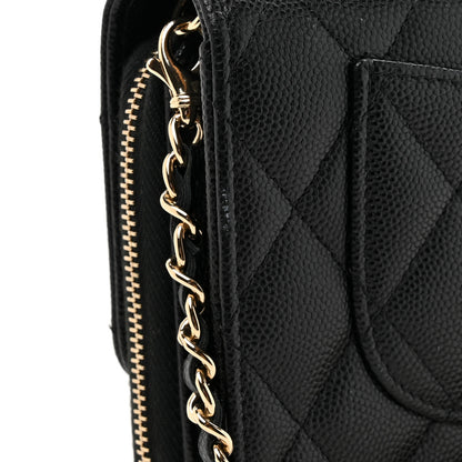 Chanel Caviar Quilted Phone Holder Wallet on Removable Chain Black 16 of 17