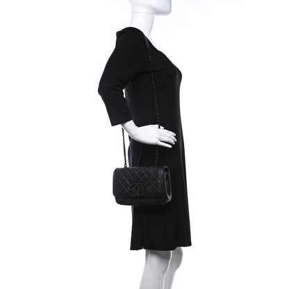 Chanel Lambskin Quilted Small CC Filigree Flap Black 2 of 9