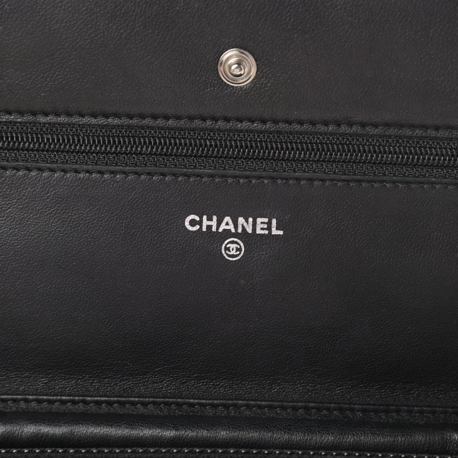 Chanel Lambskin Quilted Wallet On Chain WOC Black 6 of 14
